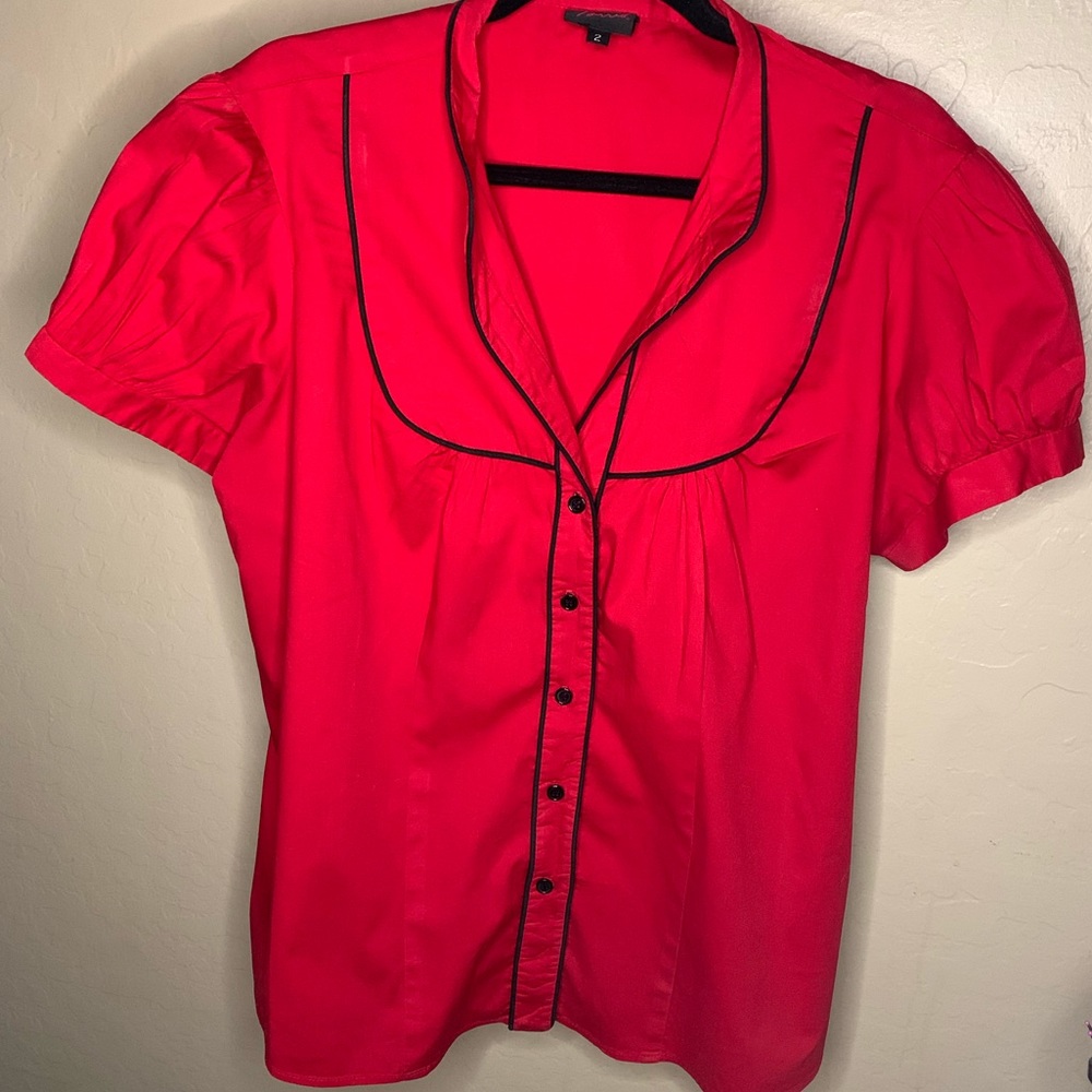 Torrid Plus Size Red and Black Rockabilly Blouse, Size 2X
